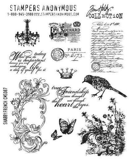 Tim Holtz Cling Stamps - CMS087 Shabby French