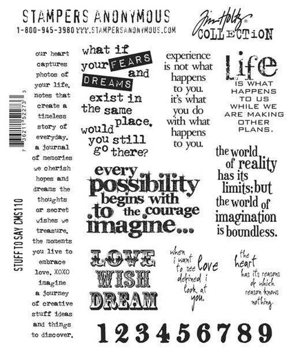 Tim Holtz Cling Stamps - CMS110 Stuff 2 Say