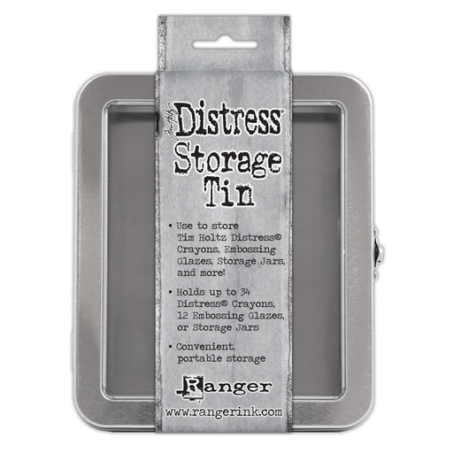 Tim Holtz Distress Storage Tin (Empty) - Crayons, Embossing Glazes, Watercolor Pencils