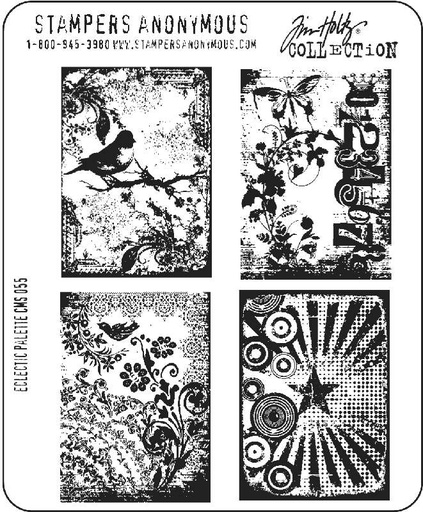 Tim Holtz Cling Stamps - CMS055 Eclectic Palette