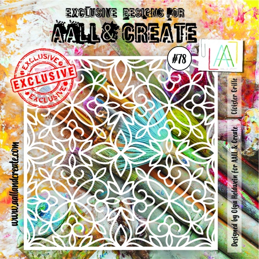 AALL & Create Stencil 6'x6' By Olga Heldwein - #78 Cloister Grille