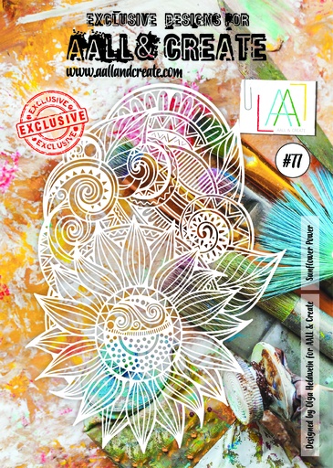 AALL & Create Stencil A4 - #77 Sunflower Power Designed by Olga Heldwein