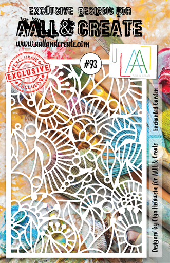 AALL & Create Stencil A5 - Designed by Olga Heldwein #93 Enchanted Garden