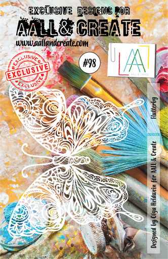 AALL & Create Stencil A5 By Olga Heldwein - #98 Flutterby