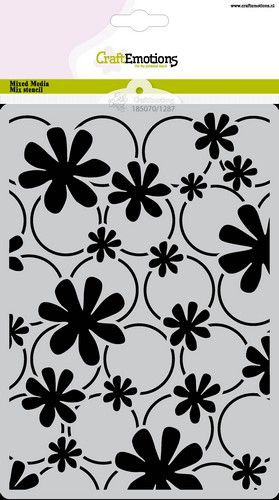 CraftEmotions Stencils Mask A5 - Kate Bloemen en ringen