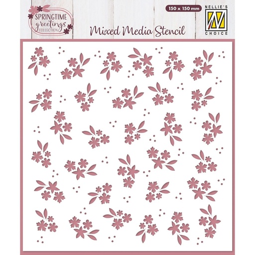 Nellie's Choice Stencils - Lentebloemen 15cmx15cm