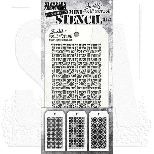 Tim Holtz Mini Layering Stencil Set 3/Pkg - Set #52