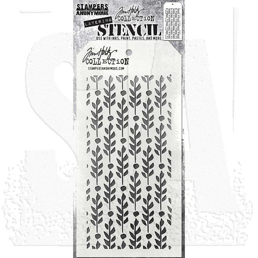 Tim Holtz Layering Stencil - THS174 Berry Leaves