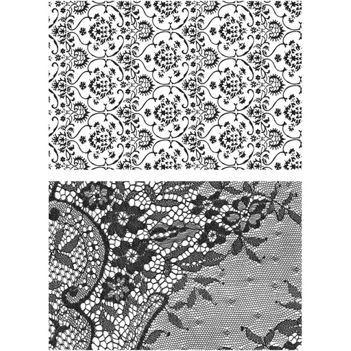Tim Holtz Cling Stamps - CMS348 Ornate & Lace