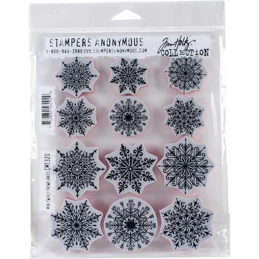 Tim Holtz Cling Stamps - CMS320 Mini Swirley Snowflakes