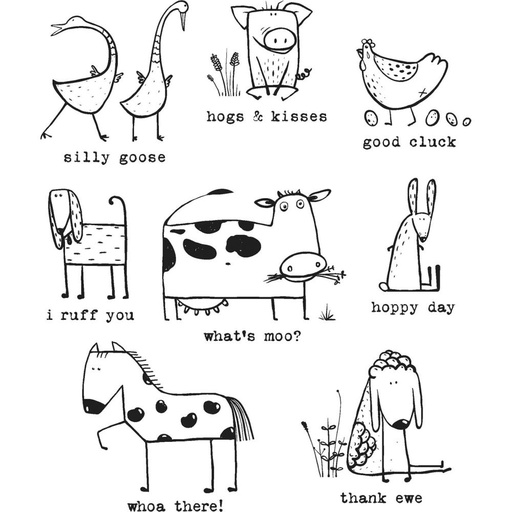Tim Holtz Cling Stamps - CMS361 Funny Farm