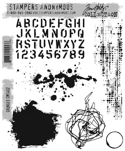 Tim Holtz Cling Stamps - CMS402 Grunged