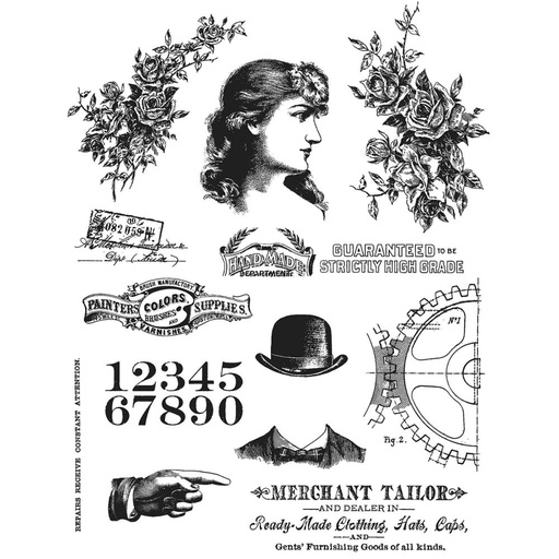 Tim Holtz Cling Stamps - CMS268 Ladies & Gentlemen