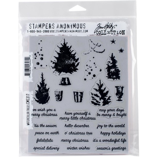 Tim Holtz Cling Stamps - CMS317 Watercolor Trees