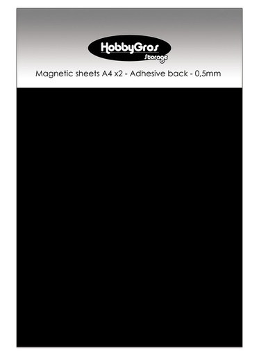 HobbyGros Storage Magnetic Sheets A4 Adhesive Back 0.5mm 2/Pkg