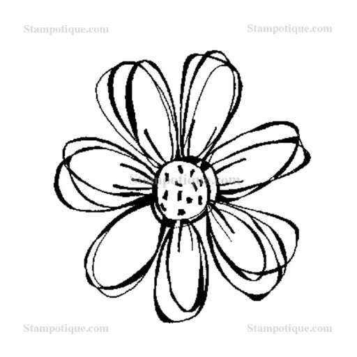 Stampotique Wood Stamp - 9166 Carol's Flower, small