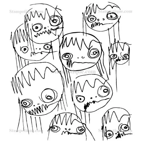 Stampotique Wood Stamp - 6207 Head Clouds