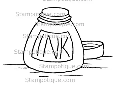 Stampotique Wood Stamp - 3133 Ink Bottle