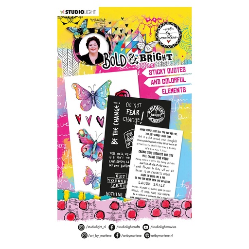 Studio Light Bold & Bright Sticker Pad - Sticky quotes and colorful elements