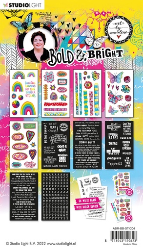 Studio Light Bold & Bright Sticker Pad - Sticky quotes and colorful elements
