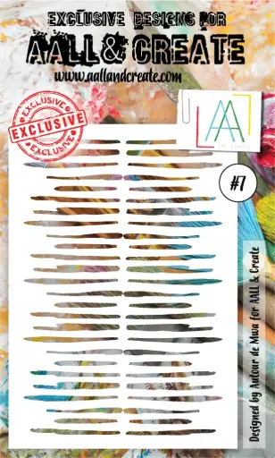 AALL & Create Stencil A6 - #7 Lines in 2 Columns Designed by Autour de Mwa