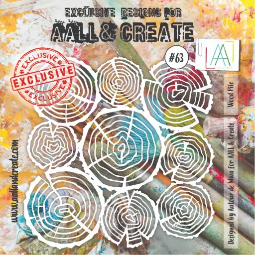 AALL & Create Stencil 6'x6' By Autour De Mwa - #63 Wood Pile