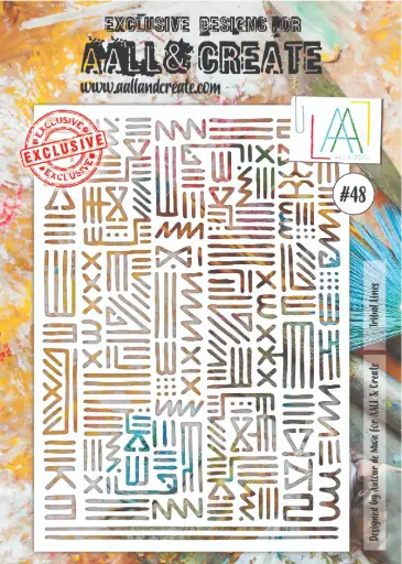 AALL & Create Stencil A4 - #48 Tribal Lines Designed by Autour De Mwa