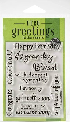 Hero Arts Clear Stamps 3x4" - CM336 Greetings Occasions