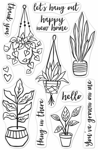 Hero Arts Clear Stamps - CM338 Hang In There Potted Plants