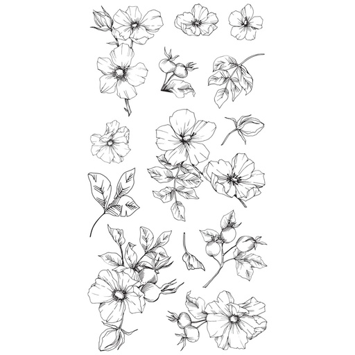 Sizzix Clear Stamps By Lisa Jones 13/Pkg - 666870 Wildflower Botanicals