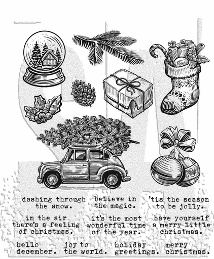 Tim Holtz Cling Stamps - CMS498 Home For Christmas