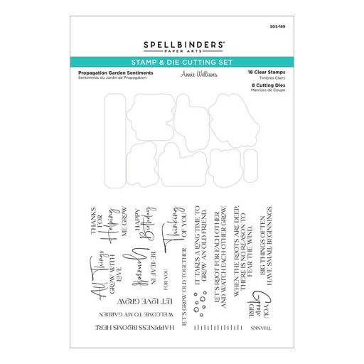 Spellbinders Stamp & Die Cutting Set - SDS-189 Propagation Garden Sentiments