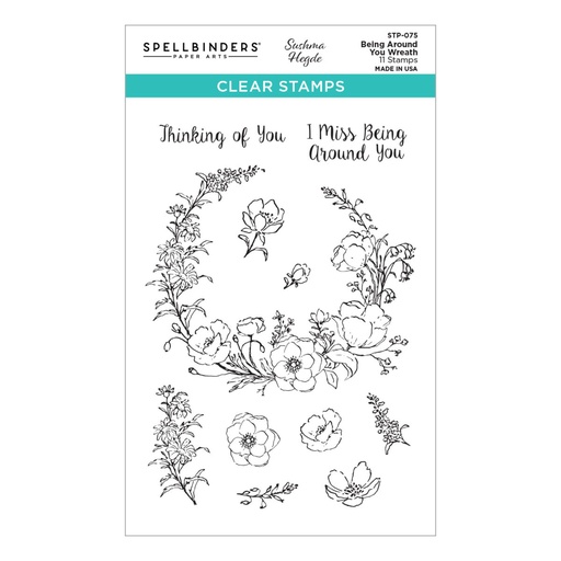 Spellbinders Being Around You Wreath Clear Stamp