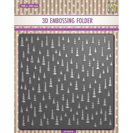 Nellie's Choice 3D Embossing Folder - EF3D076 Christmas Trees