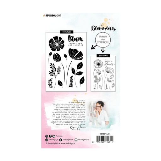 Studio Light Clear Stamps A6 Karin Joan - Blooming Collection nr. 01