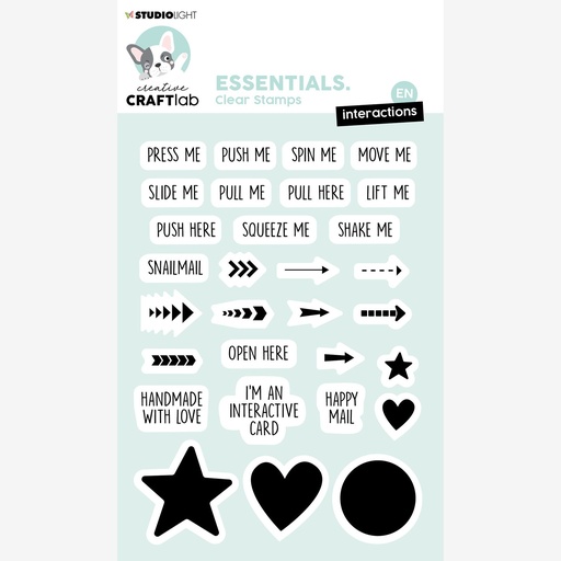 Studio Light Clear Stamps Creative Craftlab Essentials - Tekst Interactions For Slider Pop-Up