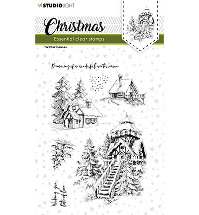 Studio Light Clear Stamps Essentials - Christmas Winter Houses nr. 244