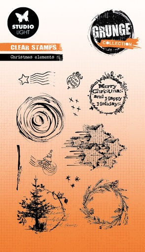 Studio Light Clear Stamps - Grunge Collection Christmas Elements nr. 316