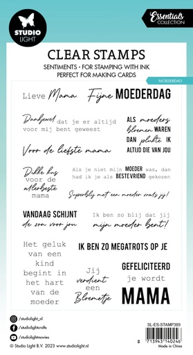 Studio Light Clear Stamps Essentials - Moederdag teksten nr. 389