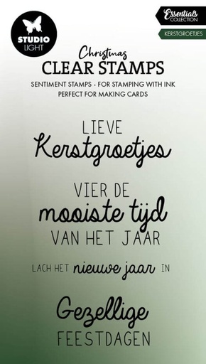 Studio Light Clear Stamps Christmas Essentials - SL-ES-STAMP695 Kerstgroetjes