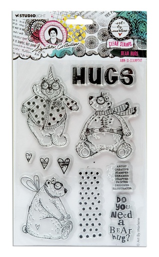 Studio Light Art By Marlene Clear Stamps Signature Collection - Bear Hugs