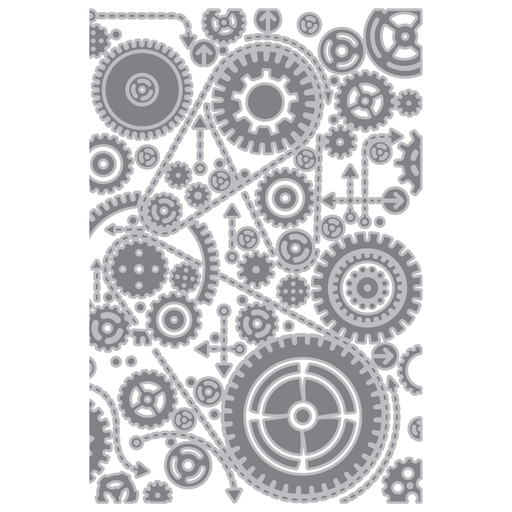 Sizzix Multi Level Textured Impressions Embossing Folder By Tim Holtz - 666866 Vault Gears