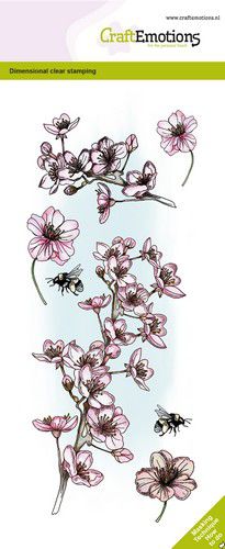 CraftEmotions Clear Stamps By Geertje Burgers Slimline - Bloesemtak