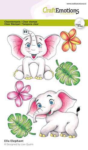 CraftEmotions clearstamps A6 Ella- Olifant