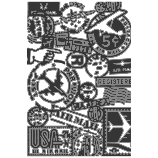 Sizzix Multi Level Textured Impressions Embossing Folder By Tim Holtz - 666869 Vault Airmail