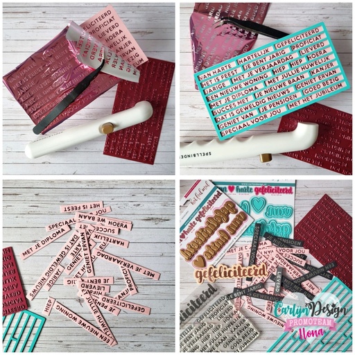 CarlijnDesign Clear Stamps - Onderteksten Gefeliciteerd