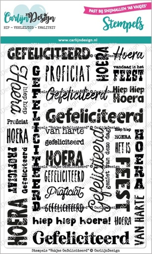 CarlijnDesign Clear Stamps - CDST-0120 Vakjes Gefeliciteerd