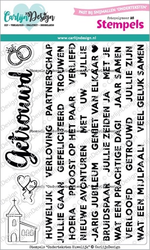 CarlijnDesign Clear Stamps - CDST-0136 Onderteksten Huwelijk
