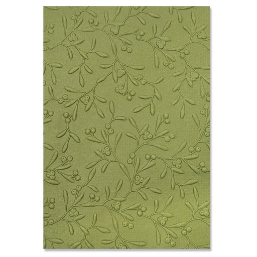 Sizzix 3-D Textured Impressions Embossing Folder By Kath Breen - Delicate Mistletoe