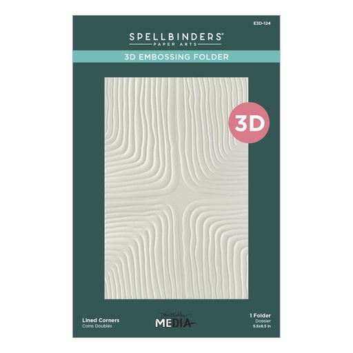 Spellbinders 3D Embossing Folder Modern Botanicals - E3D-124 Lined Corners